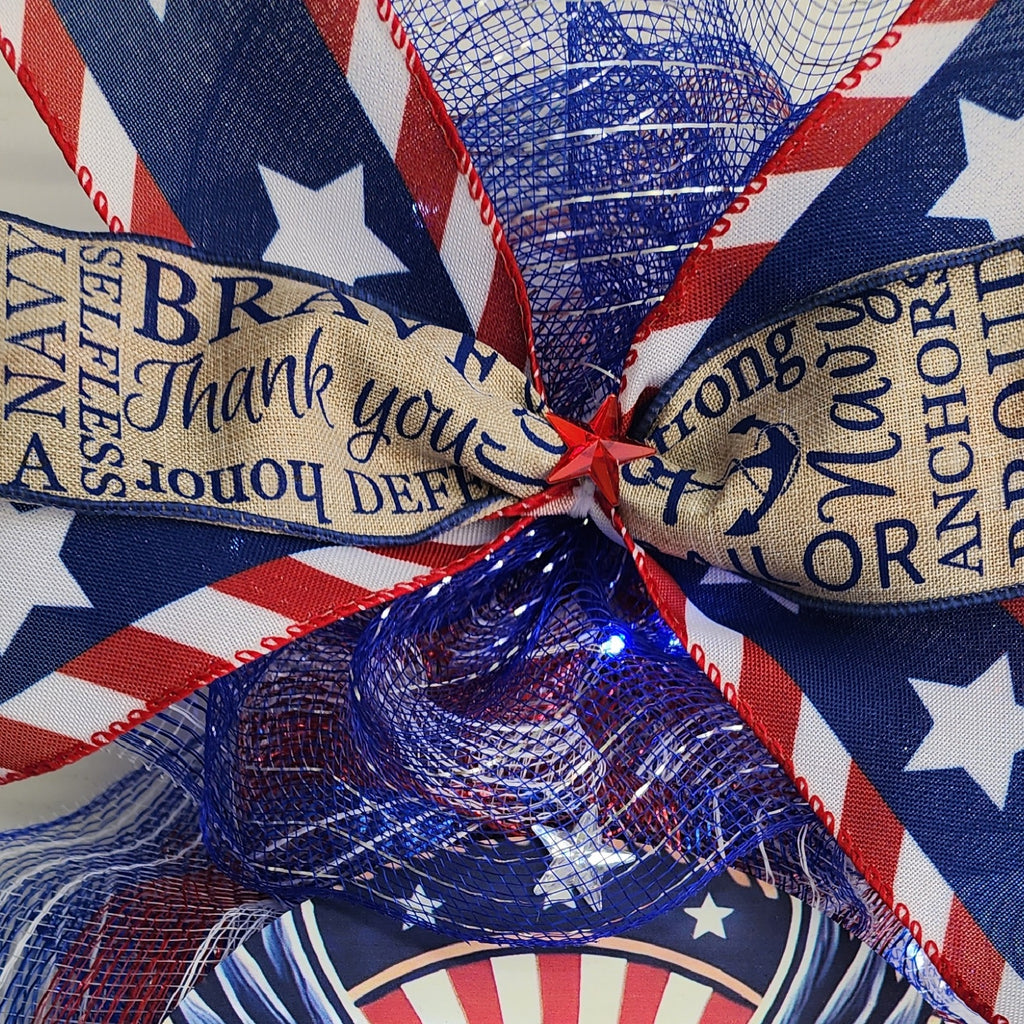 Navy Pride Patriotic Door Swag